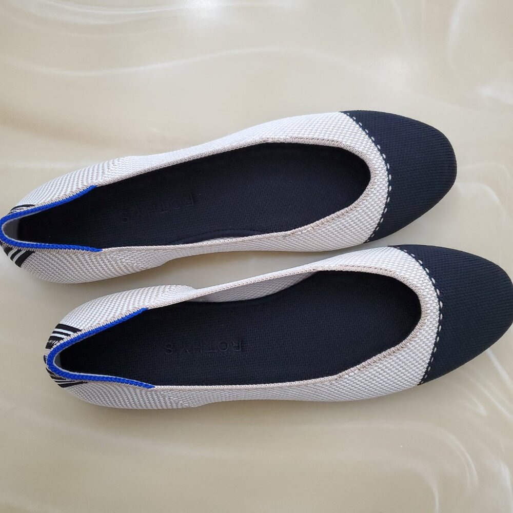 Rothy’s The Tuxedo Square Toe Color-Block Flat Sl… - image 5